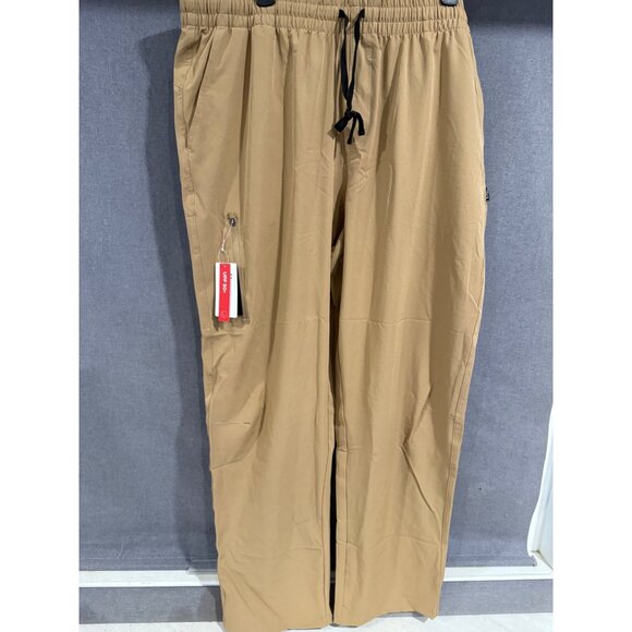 Baleaf Mens Lightweight Quick-Dry Cargo Pants 2XL Tan With Elastic Waist - Picture 1 of 5